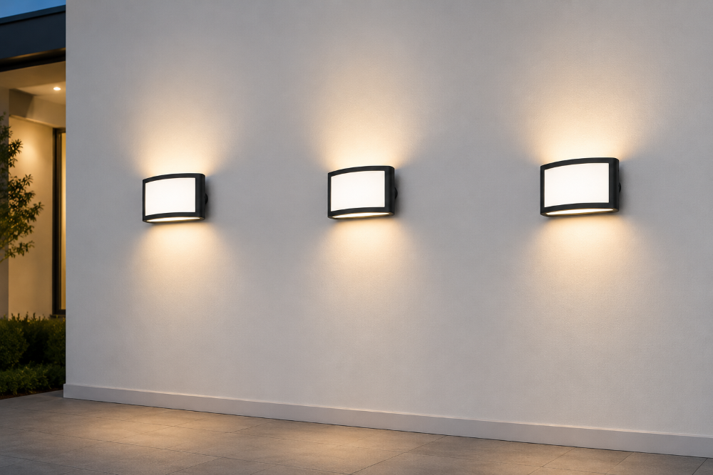 LED Wandleuchte Liora 18W 1300 Lumen IP54 Aluminium Außenleuchte Schwarz