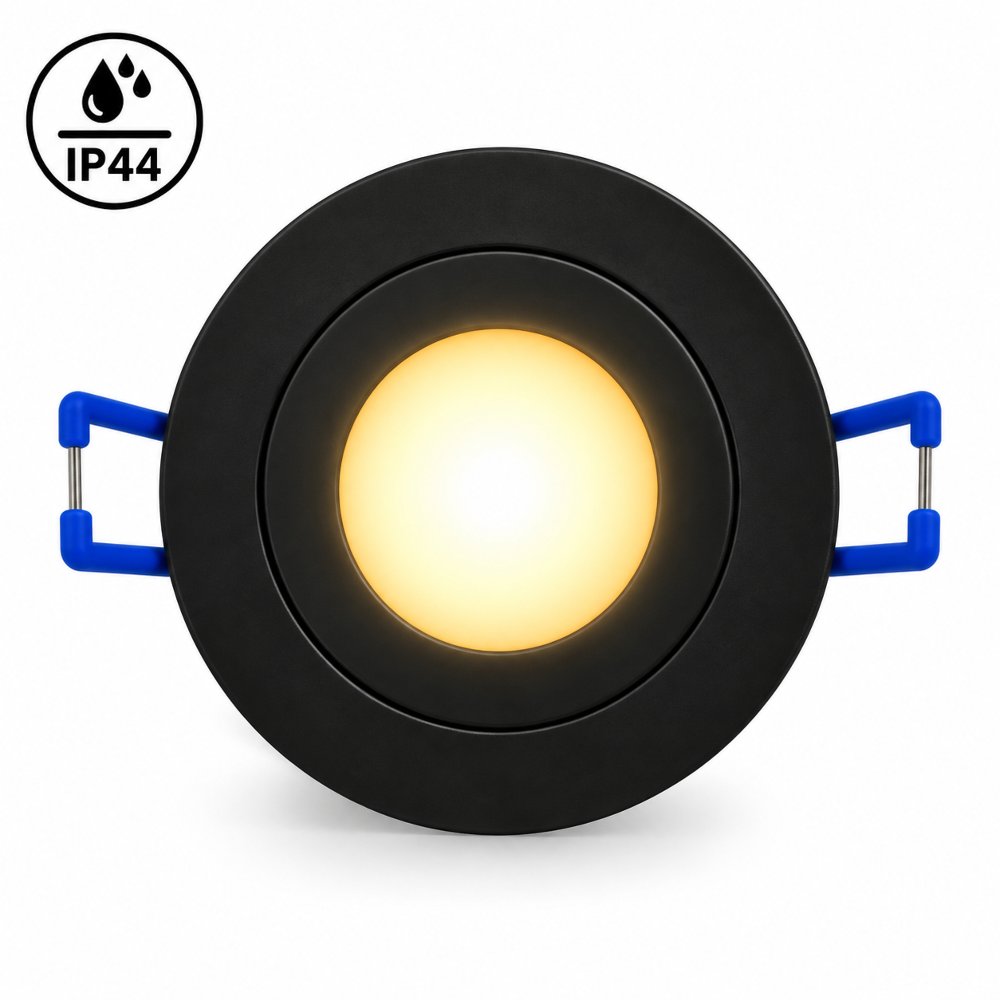 Mini LED Einbaustrahler Rund Schwarz inkl. 3W LED