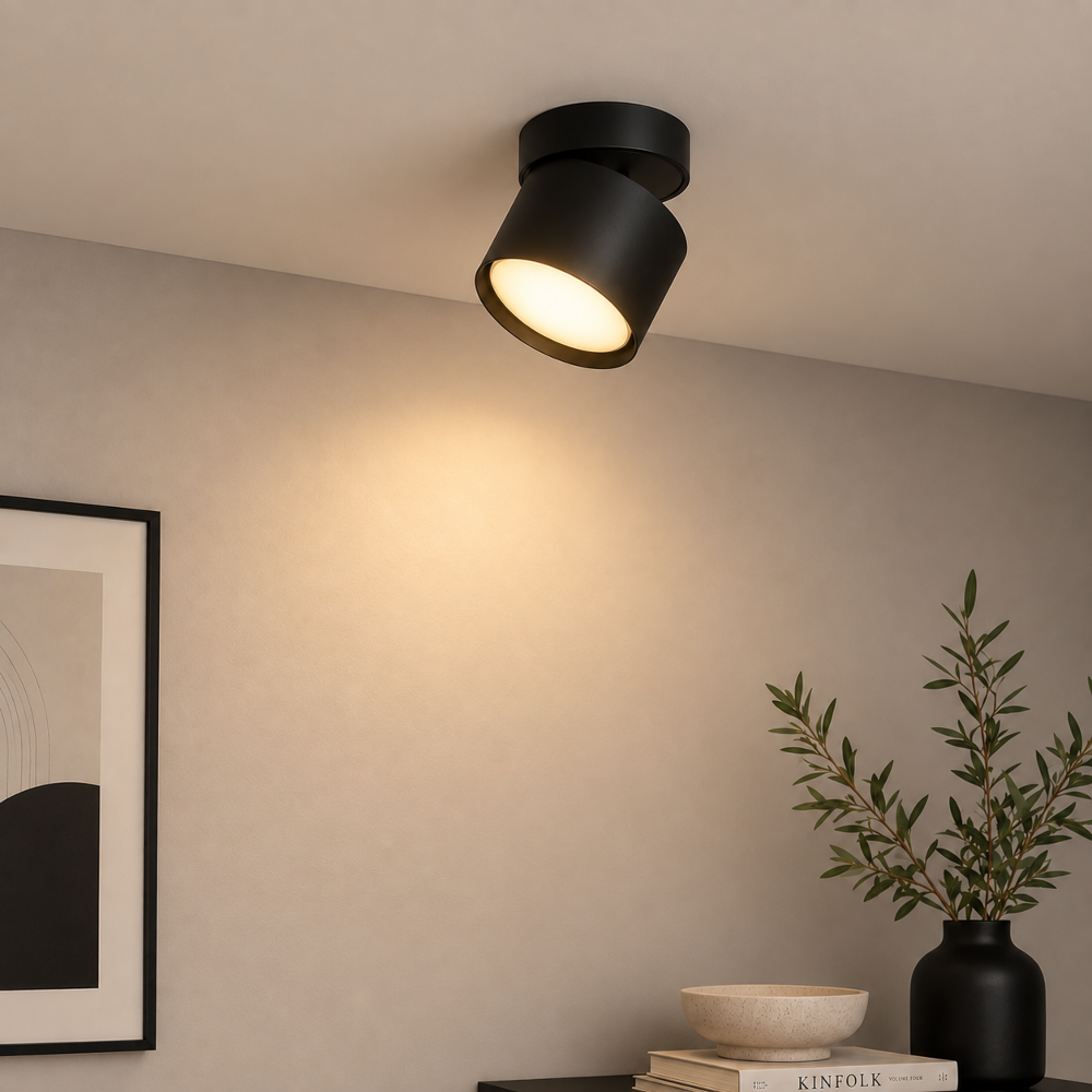 LED Aufbaustrahler 360° schwenkbar – GX53 – Dimmbar – CCT 3000K/4000K/6000K – 6W 520lm – Schwarz oder Weiß