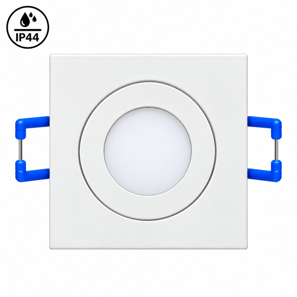 Mini LED Einbaustrahler Eckig 230V Dimmbar | Weiß Matt | IP44 | 55x55mm