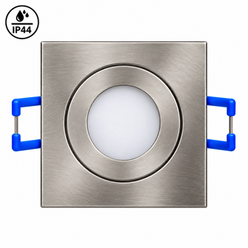 Mini LED Einbaustrahler Eckig 230V Dimmbar | Eisengebürstet | IP44 | 55x55mm