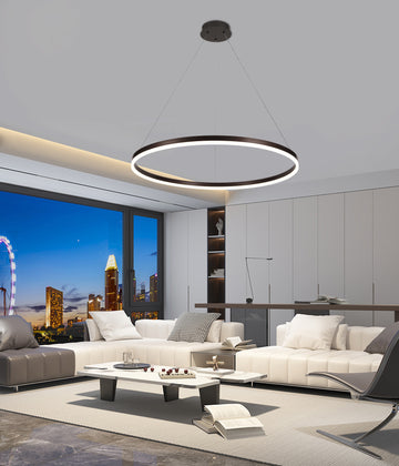 Runde LED Pendelleuchte – CIRCLE | Schwarz | CCT | Ø 120 cm