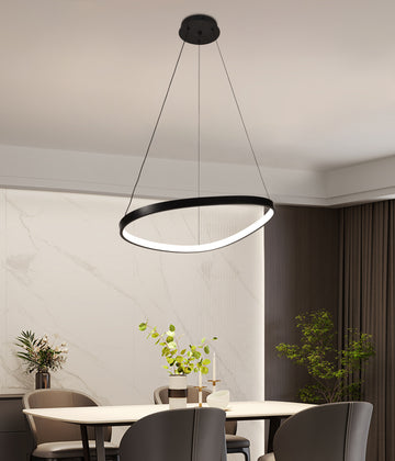 Runde LED Pendelleuchte – LUNA | Schwarz | CCT | Ø 80 cm