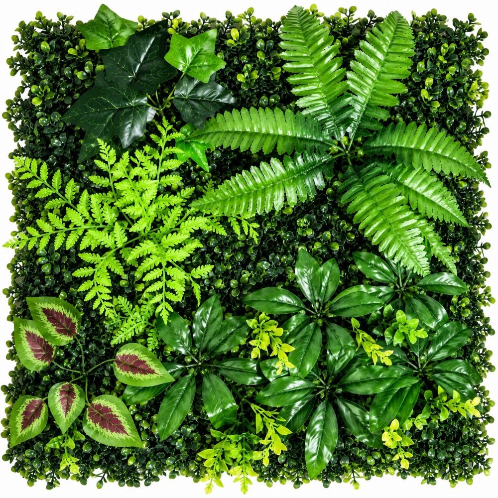 Kunstpflanzenwand Junglefarn 50x50 cm | Künstliche Pflanzenwand 3D zuschneidbar
