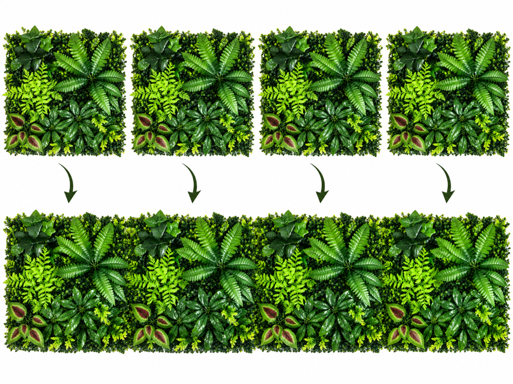 Kunstpflanzenwand Junglefarn 50x50 cm | Künstliche Pflanzenwand 3D zuschneidbar