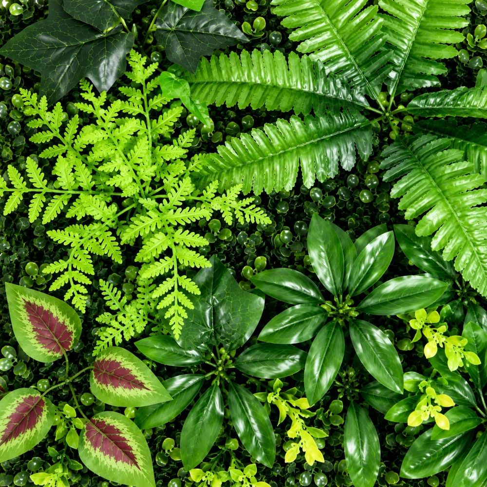 Kunstpflanzenwand Junglefarn 50x50 cm | Künstliche Pflanzenwand 3D zuschneidbar