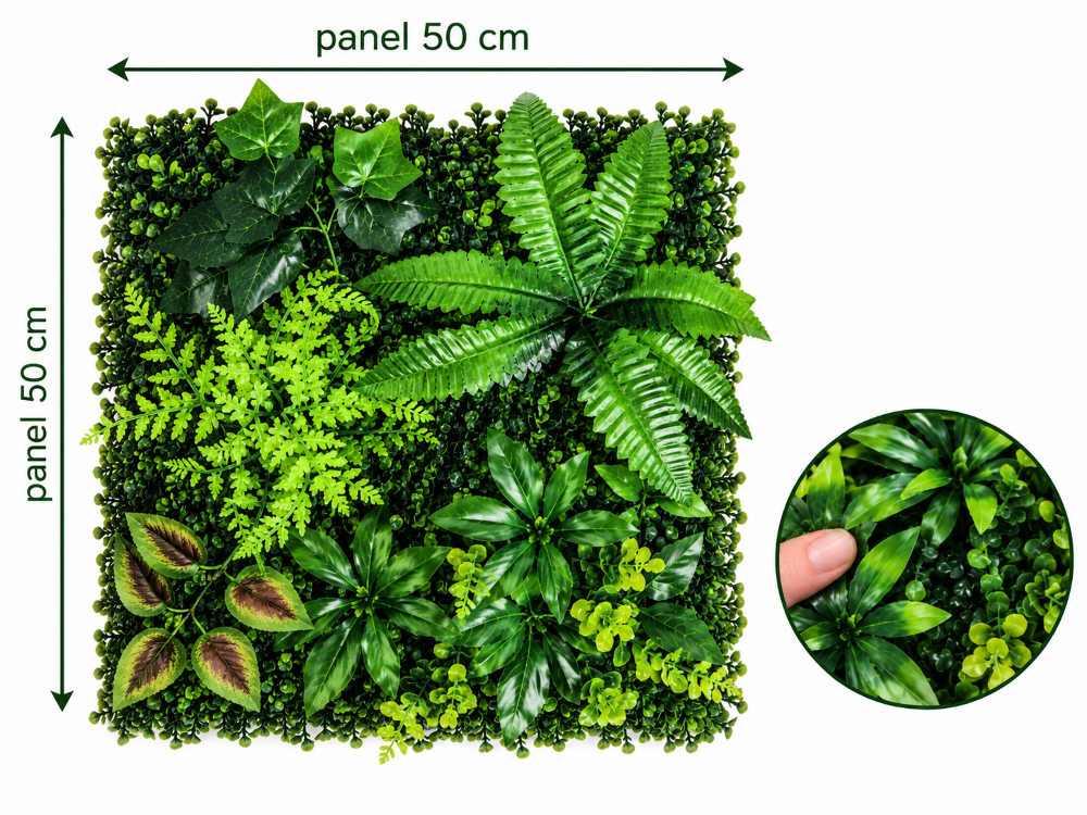 Kunstpflanzenwand Junglefarn 50x50 cm | Künstliche Pflanzenwand 3D zuschneidbar