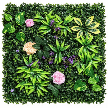 Kunstpflanzenwand Jungle Lila 50x50 cm | Künstliche Pflanzenwand 3D zuschneidbar