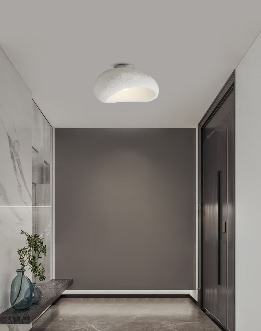 PLASTER Deckenleuchte Silent Stone | Stein-Effekt Weiß