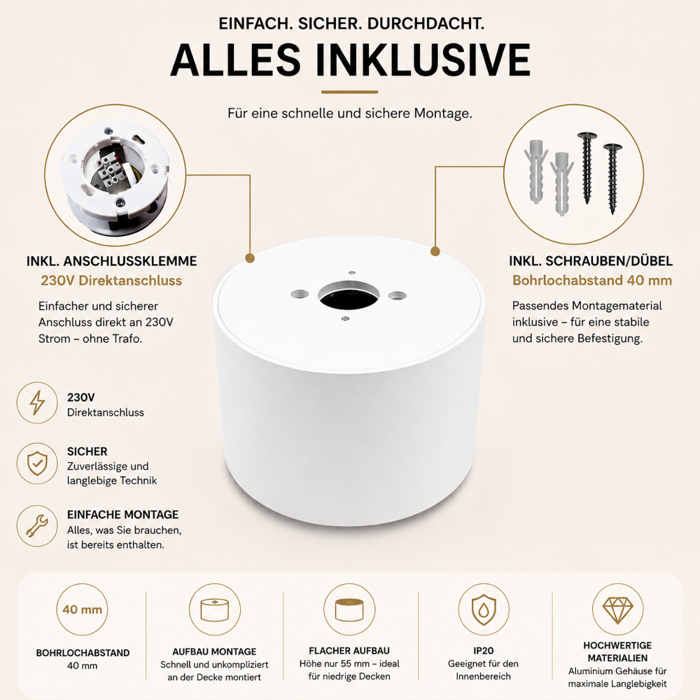 LED Aufbaustrahler – GX53 – CCT 3000K/4000K/6000K