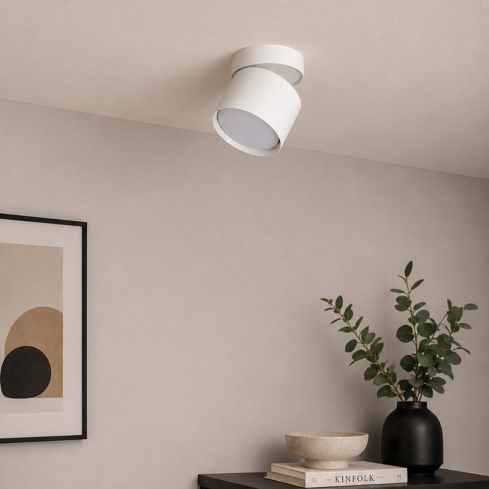LED Aufbaustrahler 360° schwenkbar – GX53 – Dimmbar – CCT 3000K/4000K/6000K – 6W 520lm – Schwarz oder Weiß