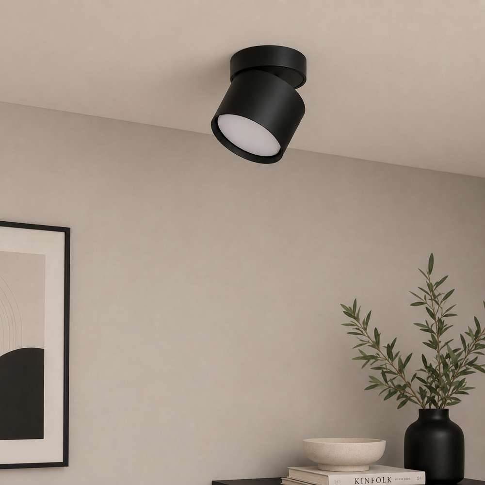LED Aufbaustrahler 360° schwenkbar – GX53 – Dimmbar – CCT 3000K/4000K/6000K – 6W 520lm – Schwarz oder Weiß