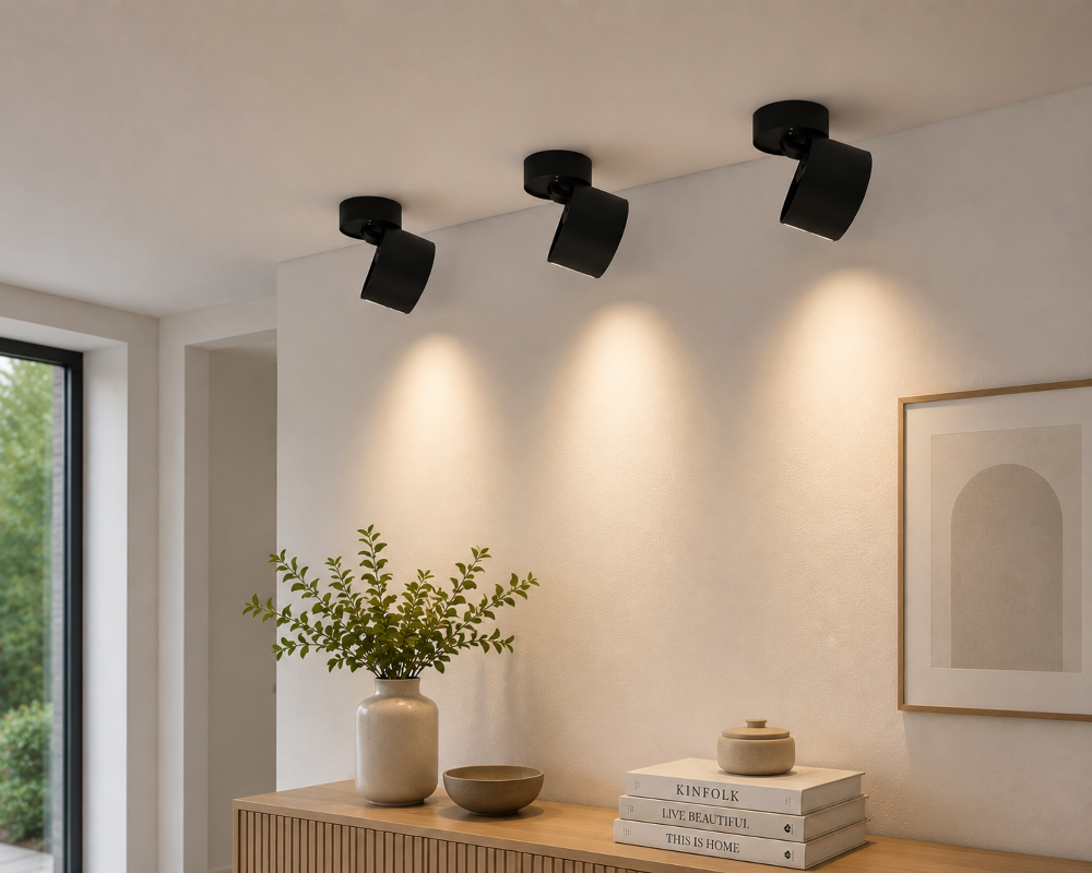 GX53 LED Aufbaustrahler Schwarz schwenkbar | 230V | Aluminium