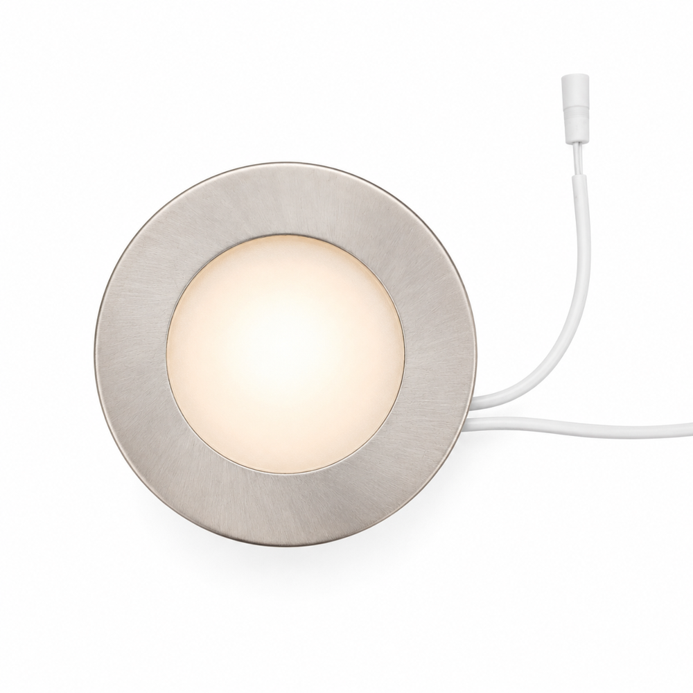 LED Einbauleuchte 12V G4 eisengebürstet IP20 Ø57 mm Möbeleinbauleuchte