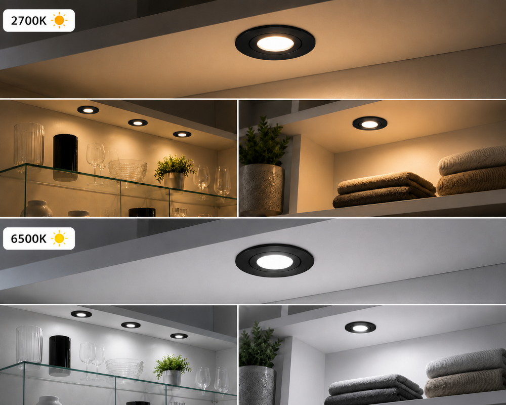 Mini LED Einbaustrahler Rund Schwarz inkl. 3W LED