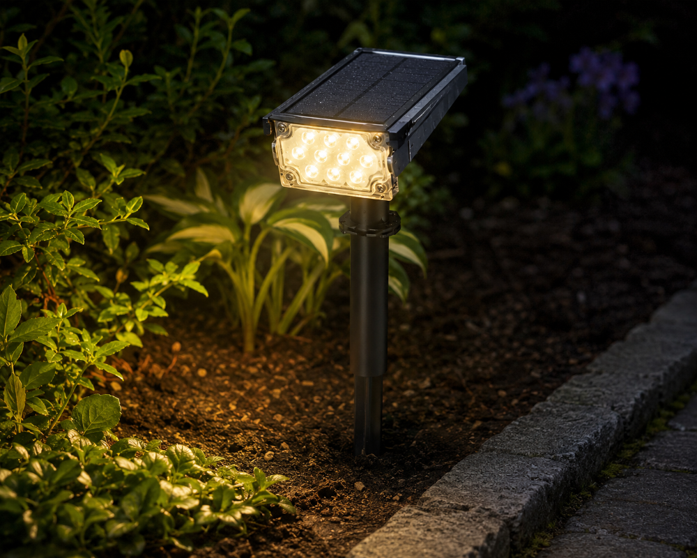 Solar LED Spot für Garten | Erdspieß | 3000K & RGB | IP54