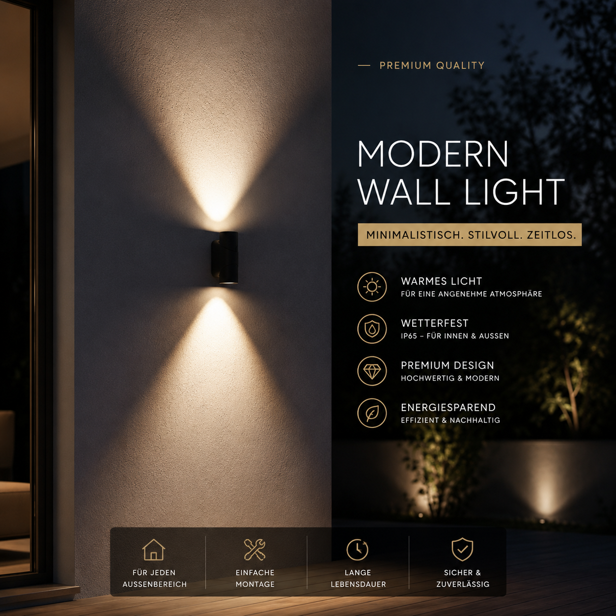 Wandleuchte Verta Up & Down LED 2x5,5W 3000K