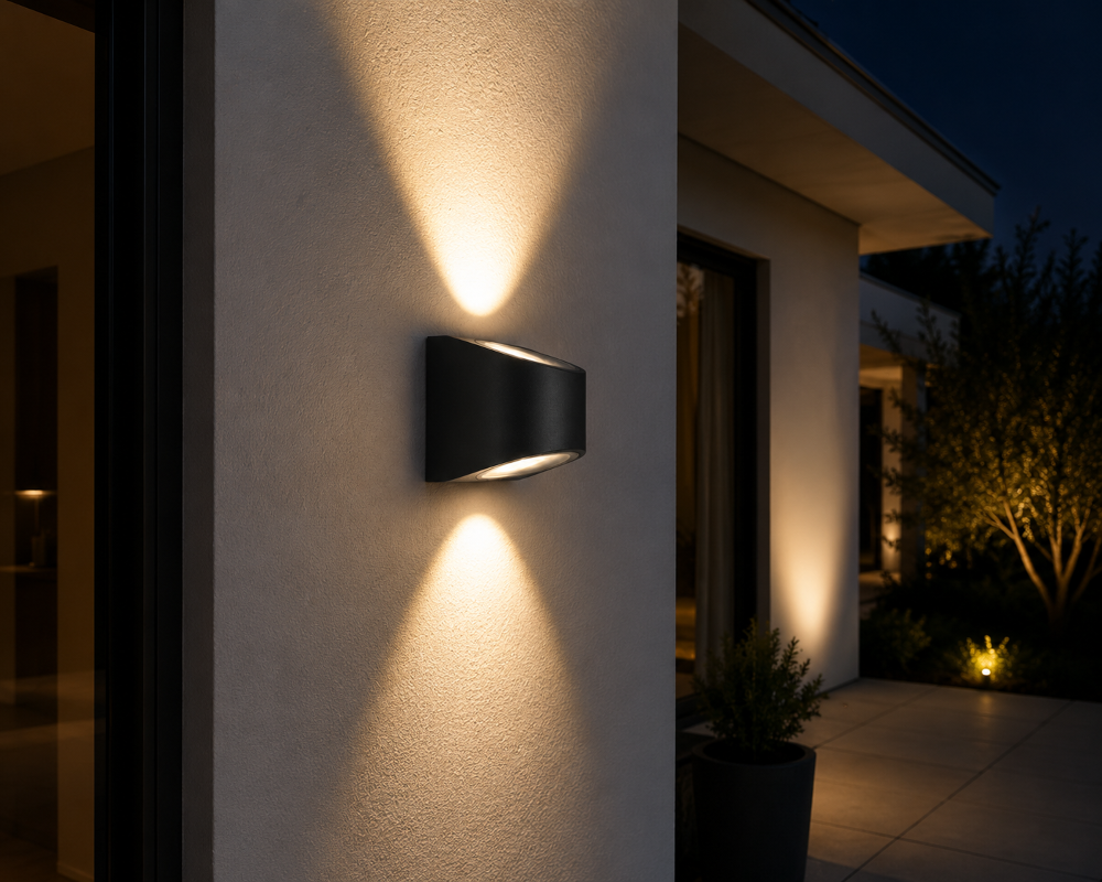Nexa LED Wandleuchte Außen 14W (2x7W) | 1500 Lumen | 3000K Warmweiß | IP54 | Aluminium | Up & Down Wandlampe