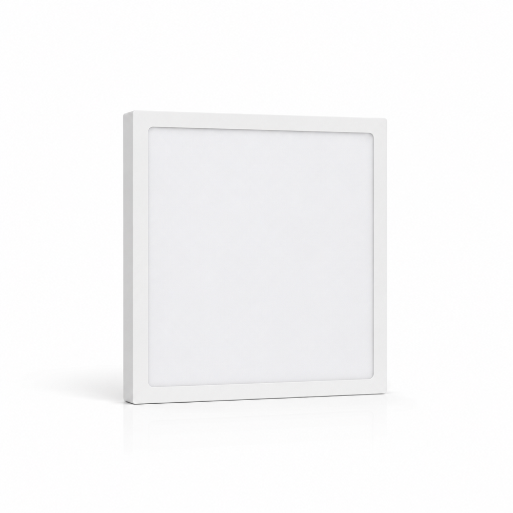 LED Deckenleuchte 12W Ø140mm | 3CCT 3000K/4000K/6000K | 24mm flach | 90W Ersatz | Eckig | Weiß | Nicht dimmbar
