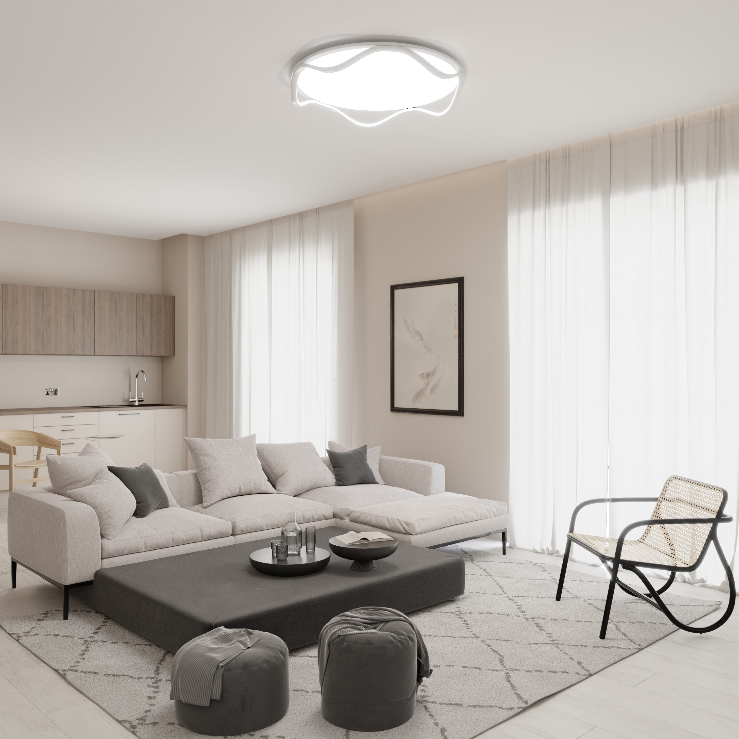 LED Deckenleuchte wellenförmig – LUMOWAVE LM6205-56-W