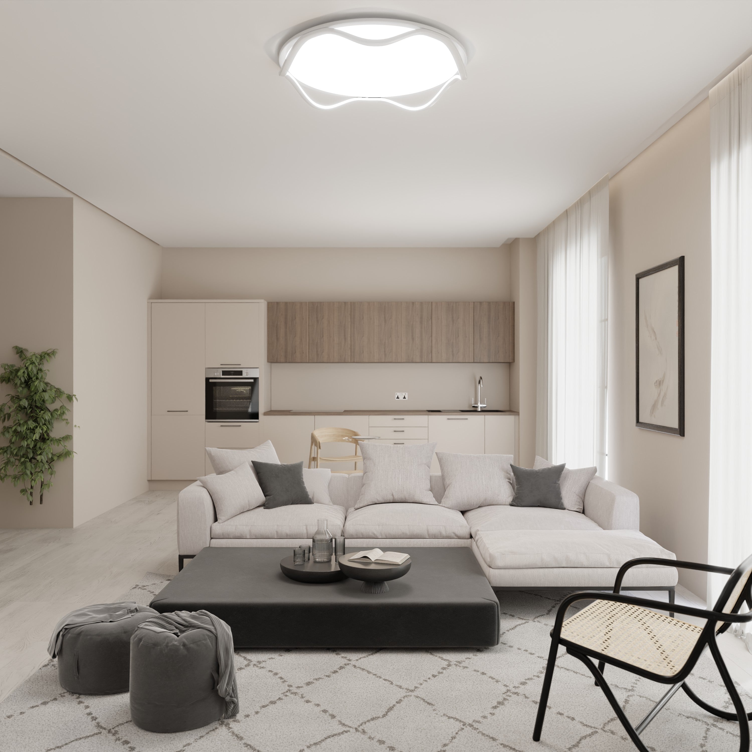 LED Deckenleuchte wellenförmig – LUMOWAVE LM6205-56-W