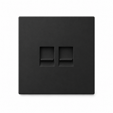 Netzwerkdose 2-fach Schwarz – Moderne RJ45 LAN Wanddose Unterputz im minimalistischen Design
