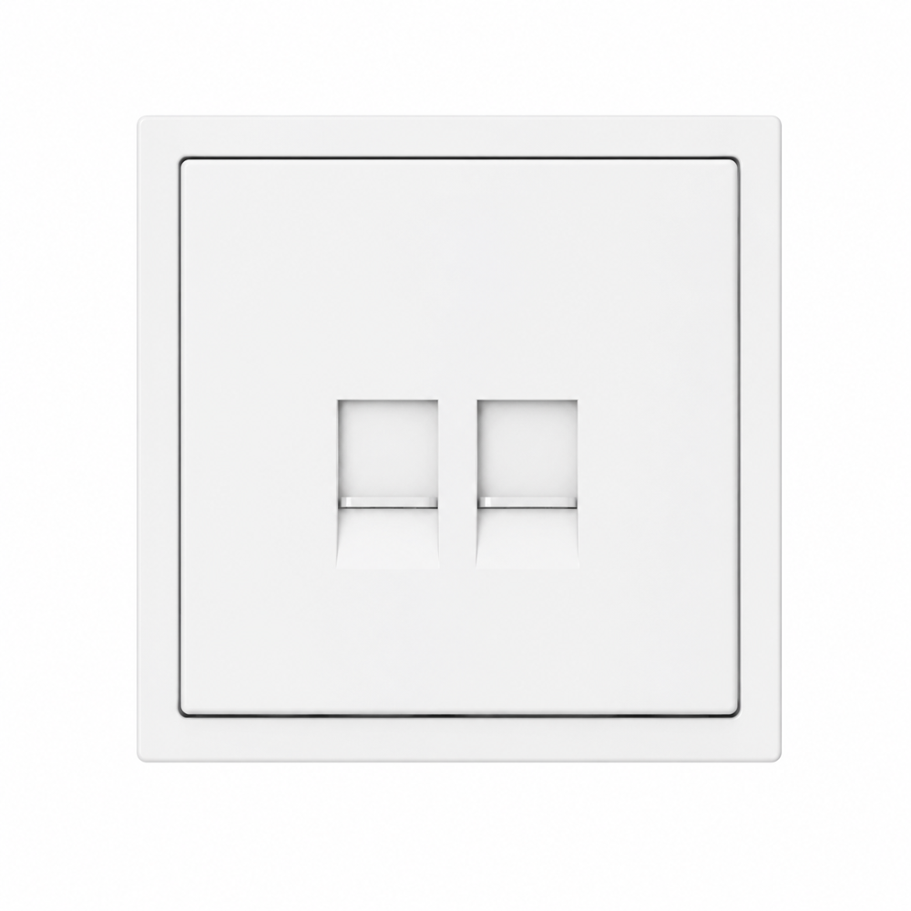 Netzwerkdose Weiß | 2-fach RJ45 LAN Netzwerkanschluss Unterputz | Ethernet Datendose