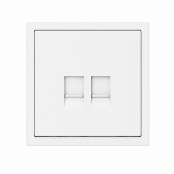 Netzwerkdose Weiß | 2-fach RJ45 LAN Netzwerkanschluss Unterputz | Ethernet Datendose