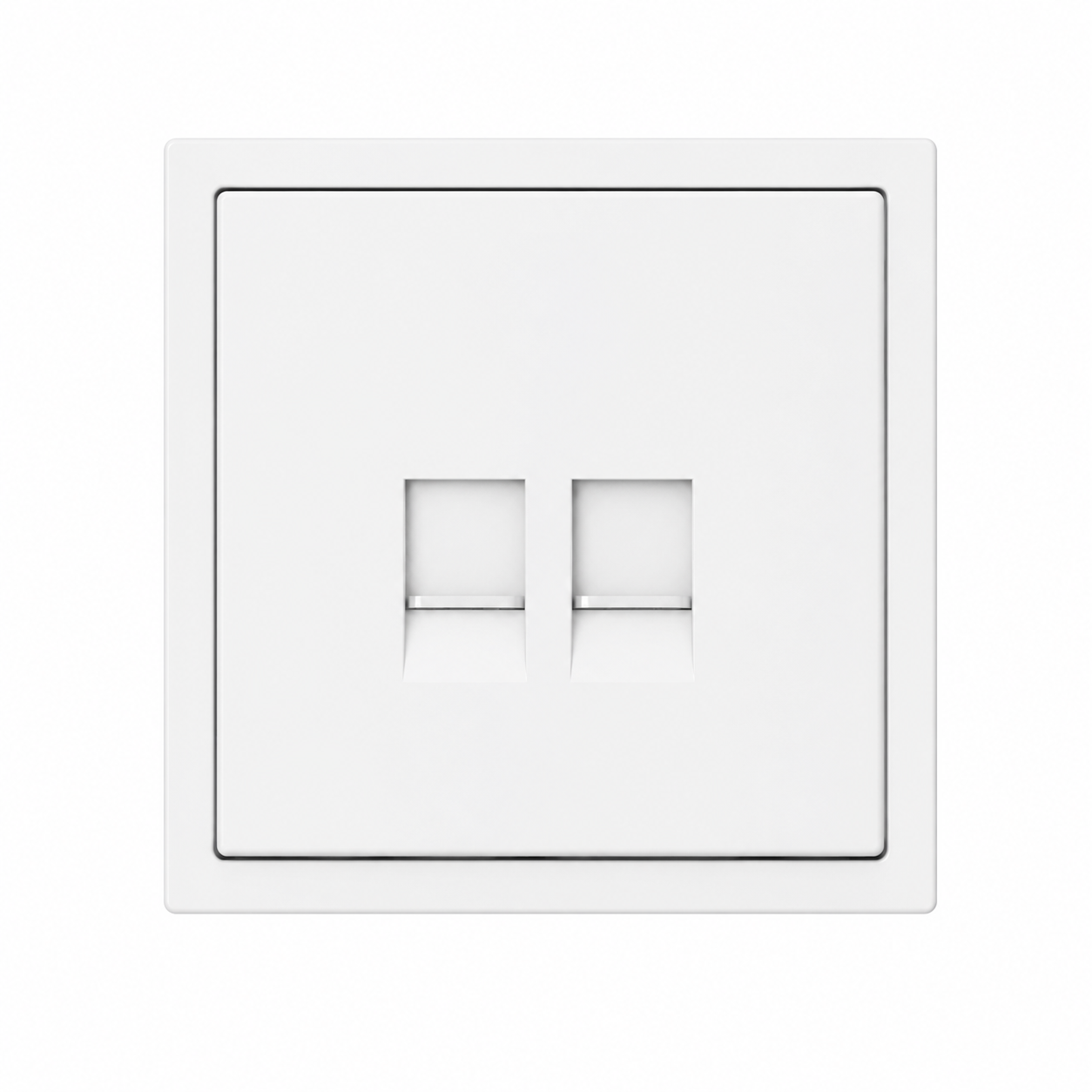 Netzwerkdose 2-fach Weiß Matt – Moderne RJ45 LAN Wanddose Unterputz im minimalistischen Design