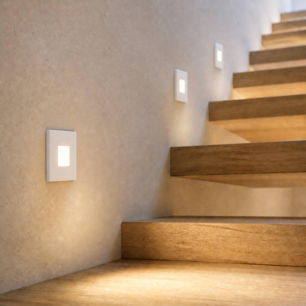 Karo LED Stufenbeleuchtung 230V Unterputz | Dual Color 3000K/4000K | 0,5W/2,5W