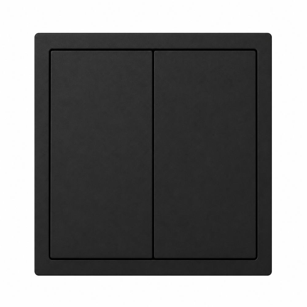 Serienschalter Schwarz | Doppel Lichtschalter Unterputz | Premium Schalterserie