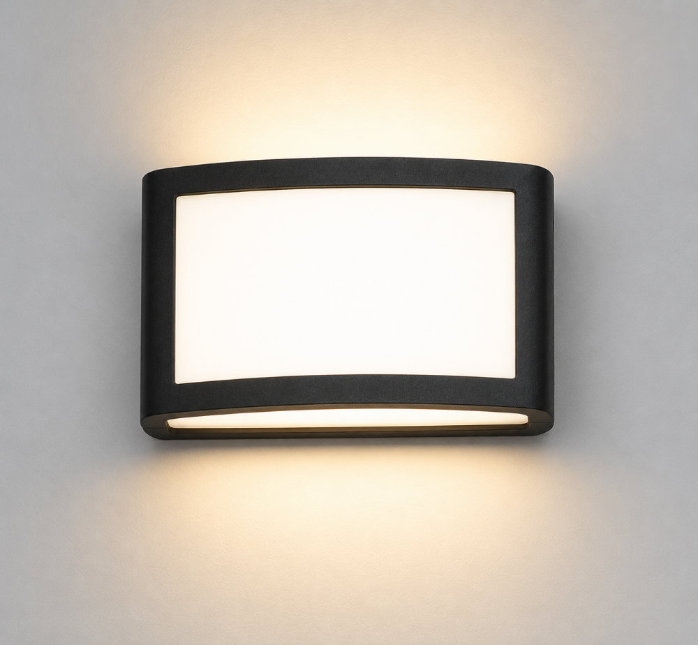 LED Wandleuchte Liora 18W 1300 Lumen IP54 Aluminium Außenleuchte Schwarz