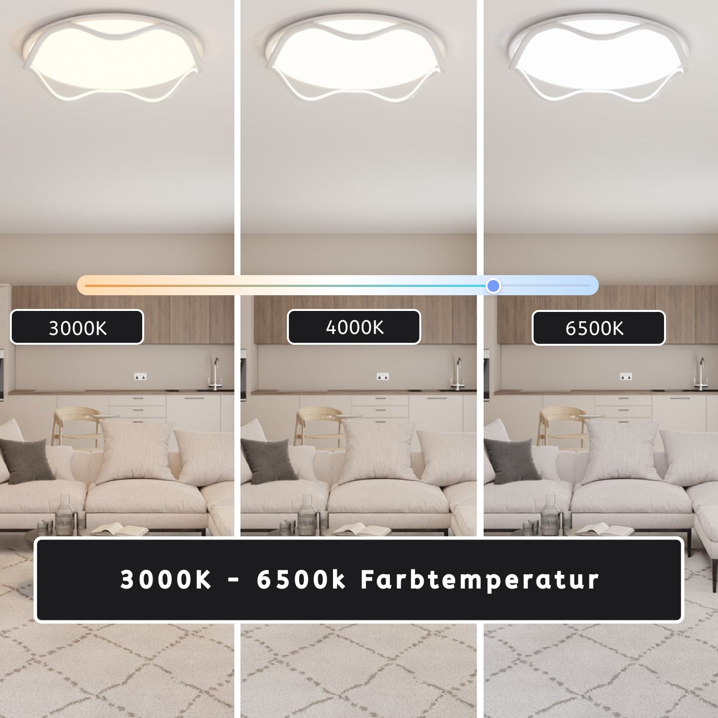 LED Deckenleuchte wellenförmig – LUMOWAVE LM6205-56-W