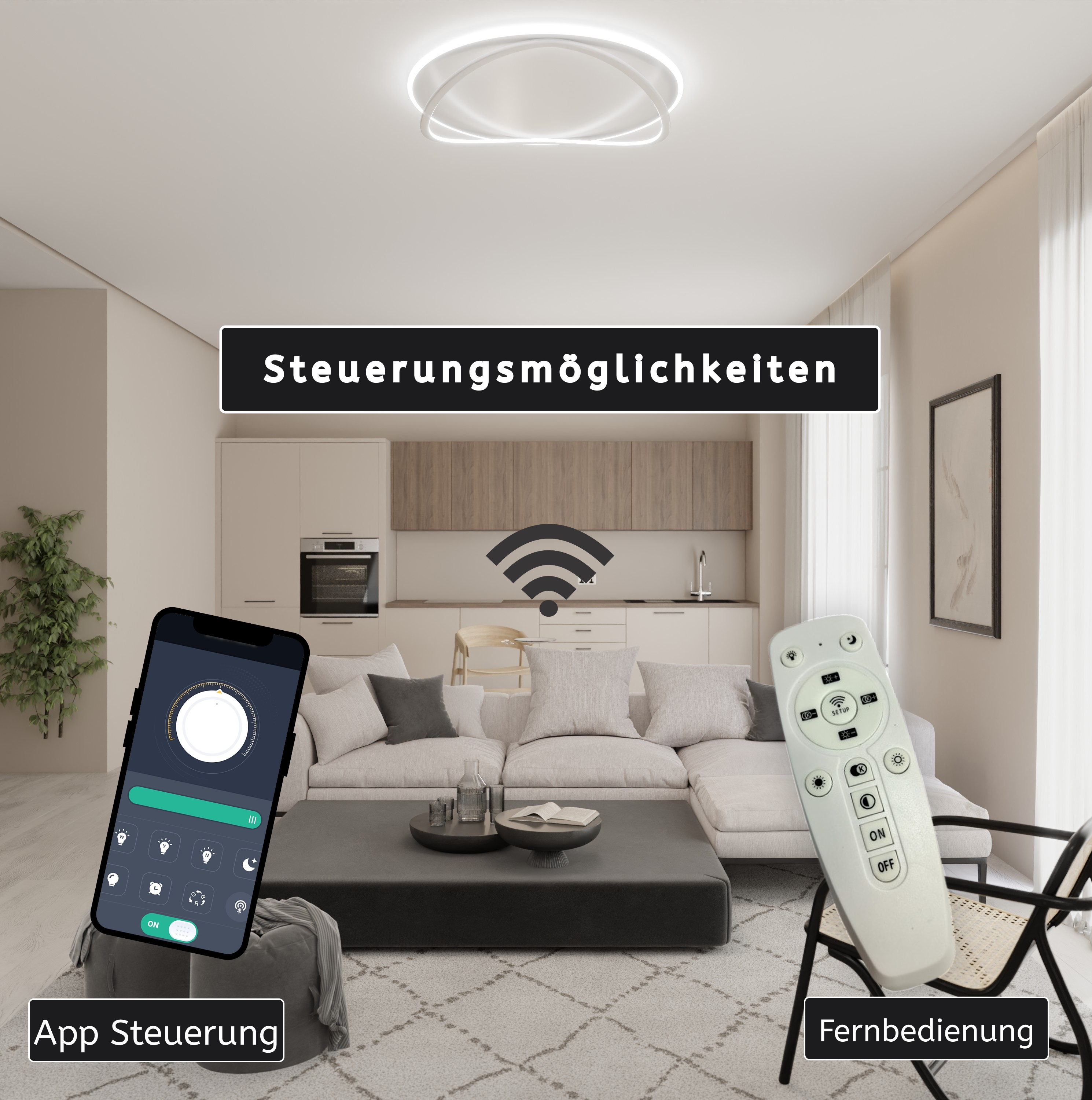 LED Deckenleuchte skulptural – AURORA FLOW LM380-500-W