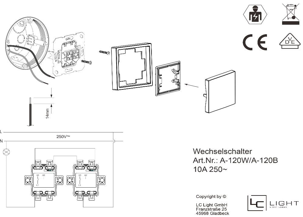Wechselschalter Weiß